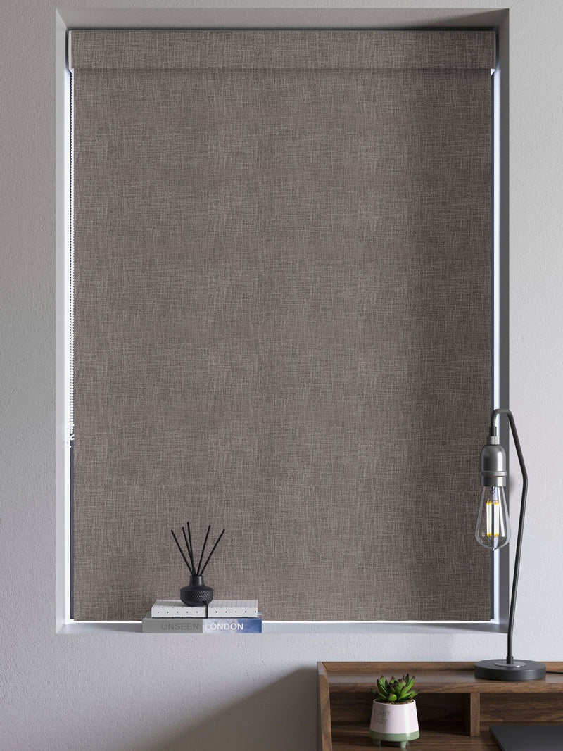Viam Roman blind in Fog Grey, imported from the UK