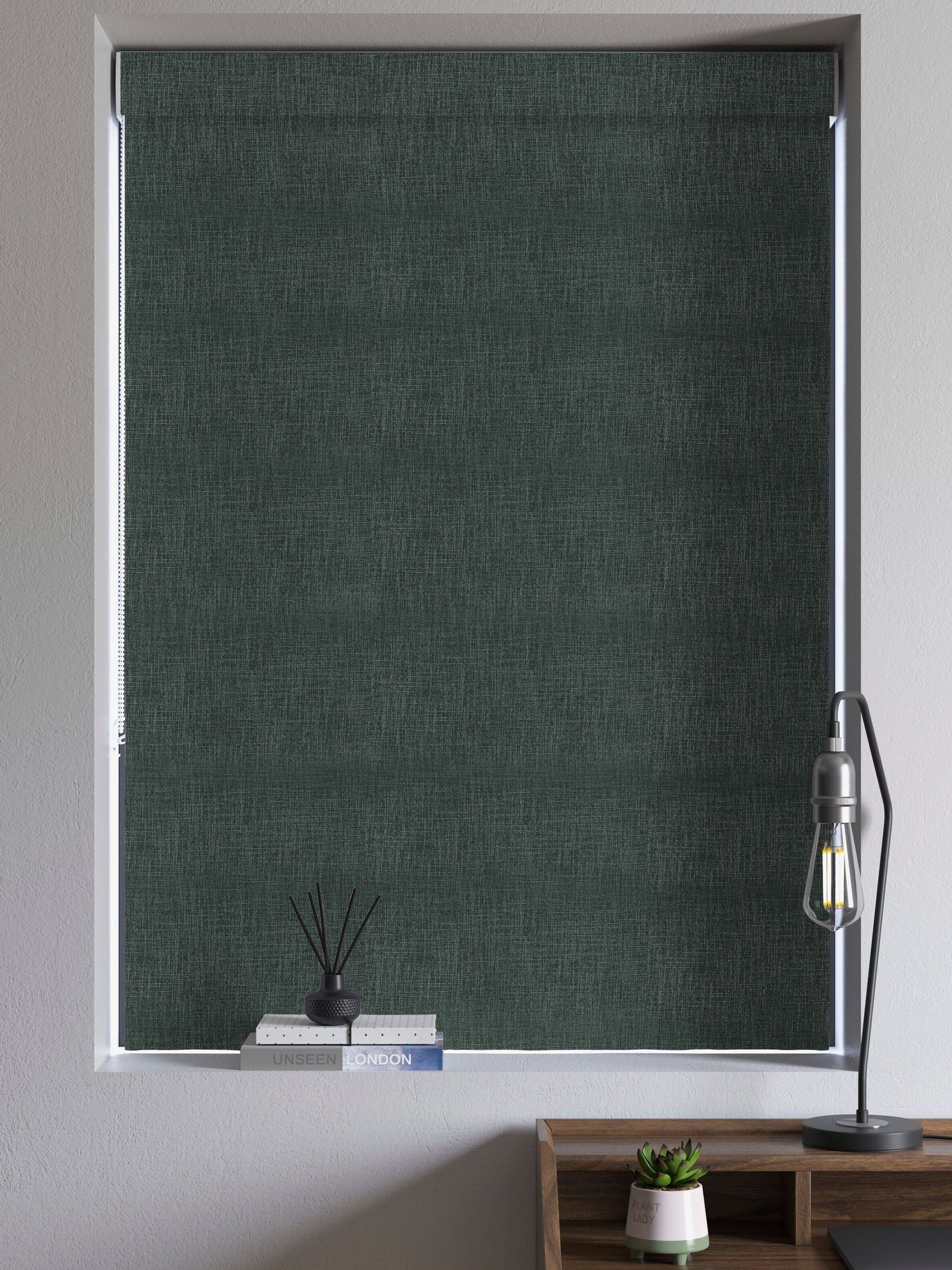 Next made to measure emerald green roman blind, imported from the UK
