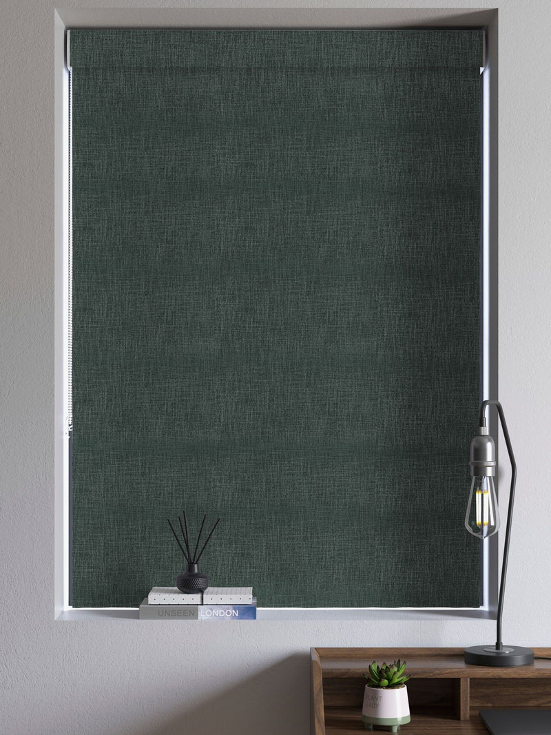 Next made to measure emerald green roman blind, imported from the UK