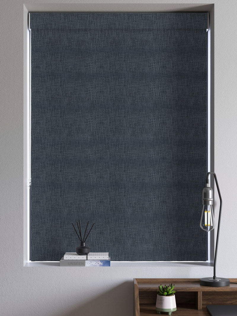 Next Ink Blue Viam made to measure roman blind, UK version