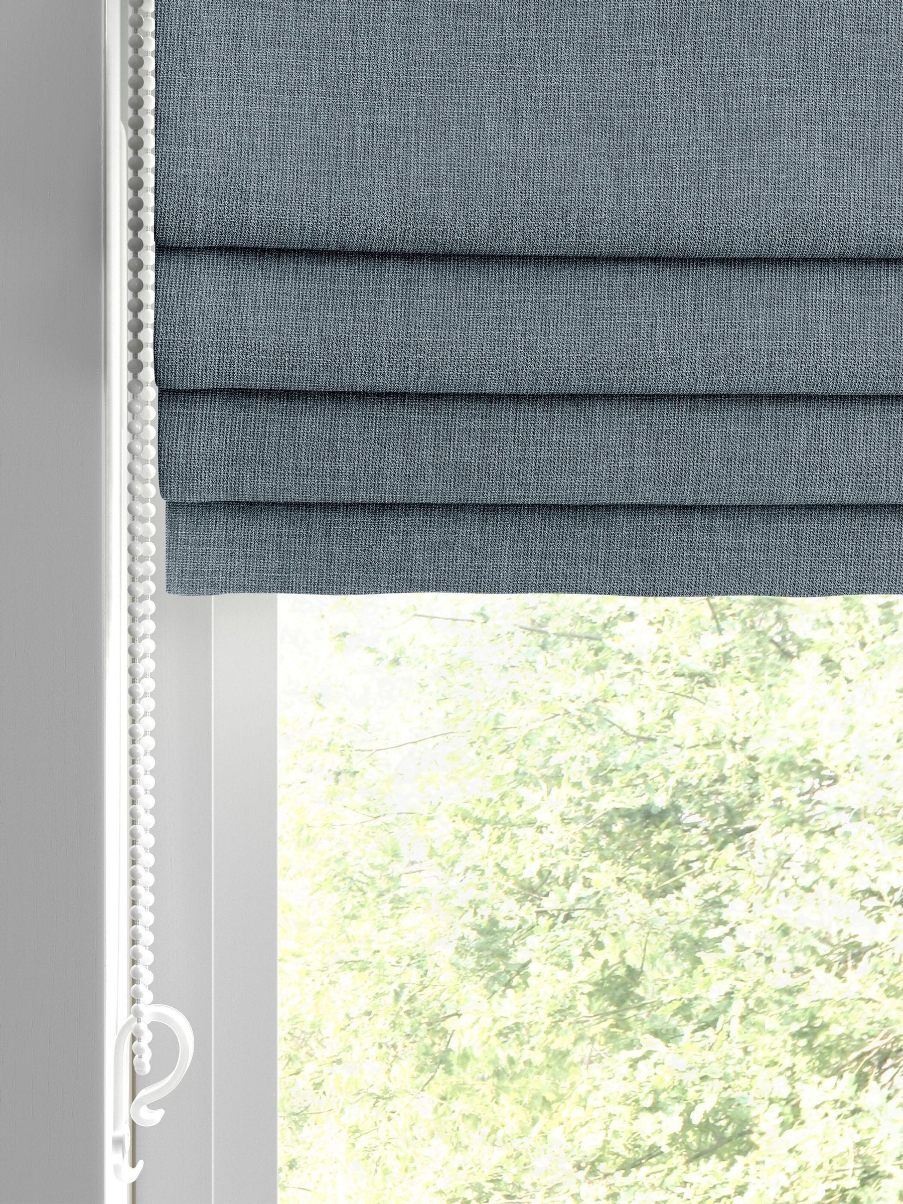 Next Danube Blue Viam roman blind blue woven fabric (British brand)
