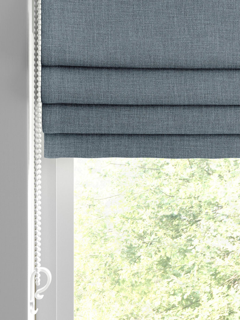 Next Danube Blue Viam roman blind blue woven fabric (British brand)