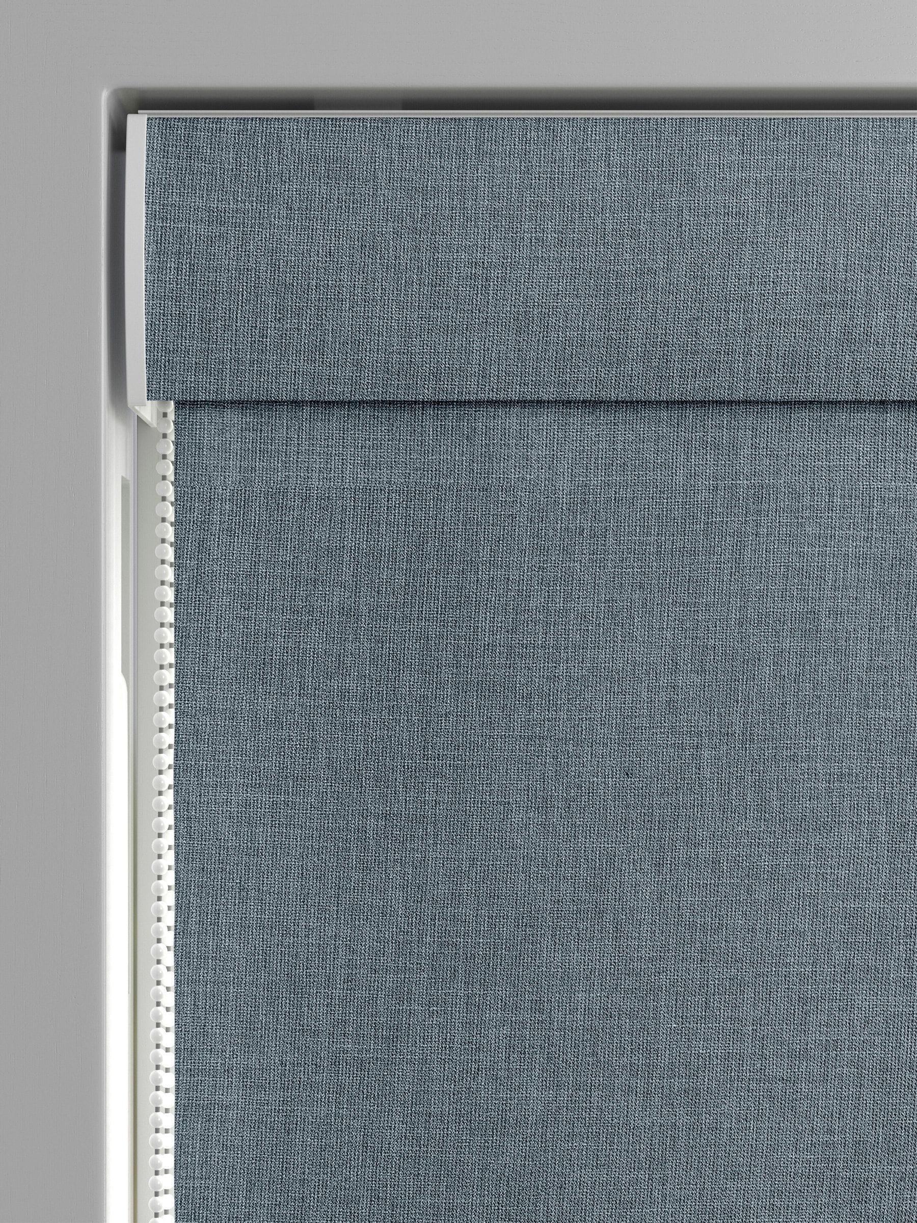 Next Danube Blue Viam roman blind blue woven fabric (British brand)