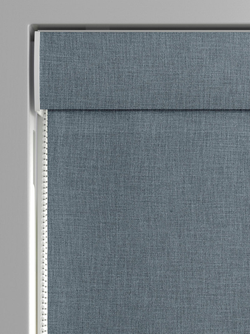 Next Danube Blue Viam roman blind blue woven fabric (British brand)