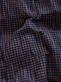 Blue gingham ruched duvet cover and pillowcase set - British product