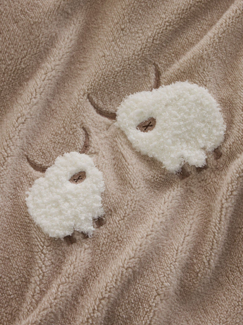 Natural Fleece Tufted Hamish Duvet Cover and Pillowcase Set, imported from the UK