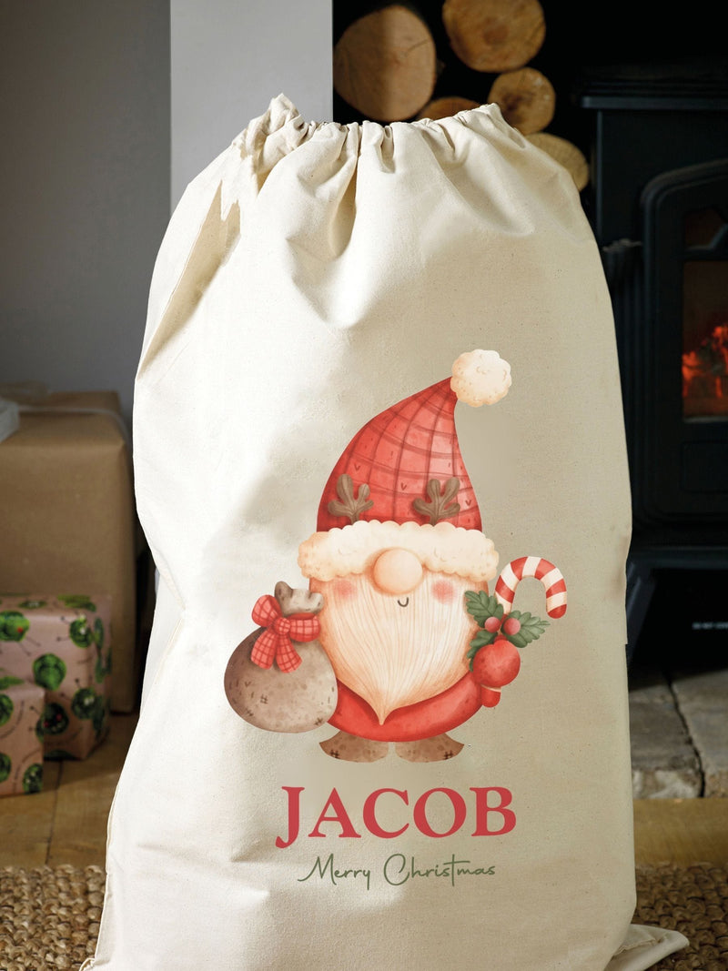 Loveabode personalised cotton Christmas sack (British brand)