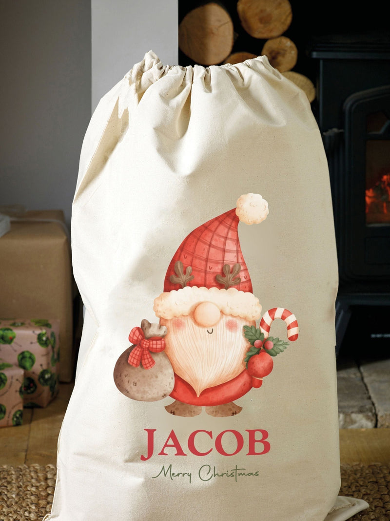 Loveabode personalised cotton Christmas sack (British brand)
