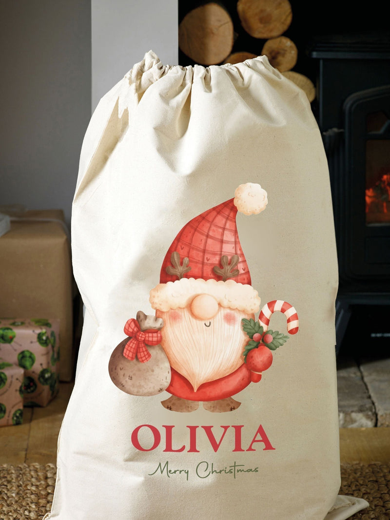 Loveabode personalised cotton Christmas sack (British brand)