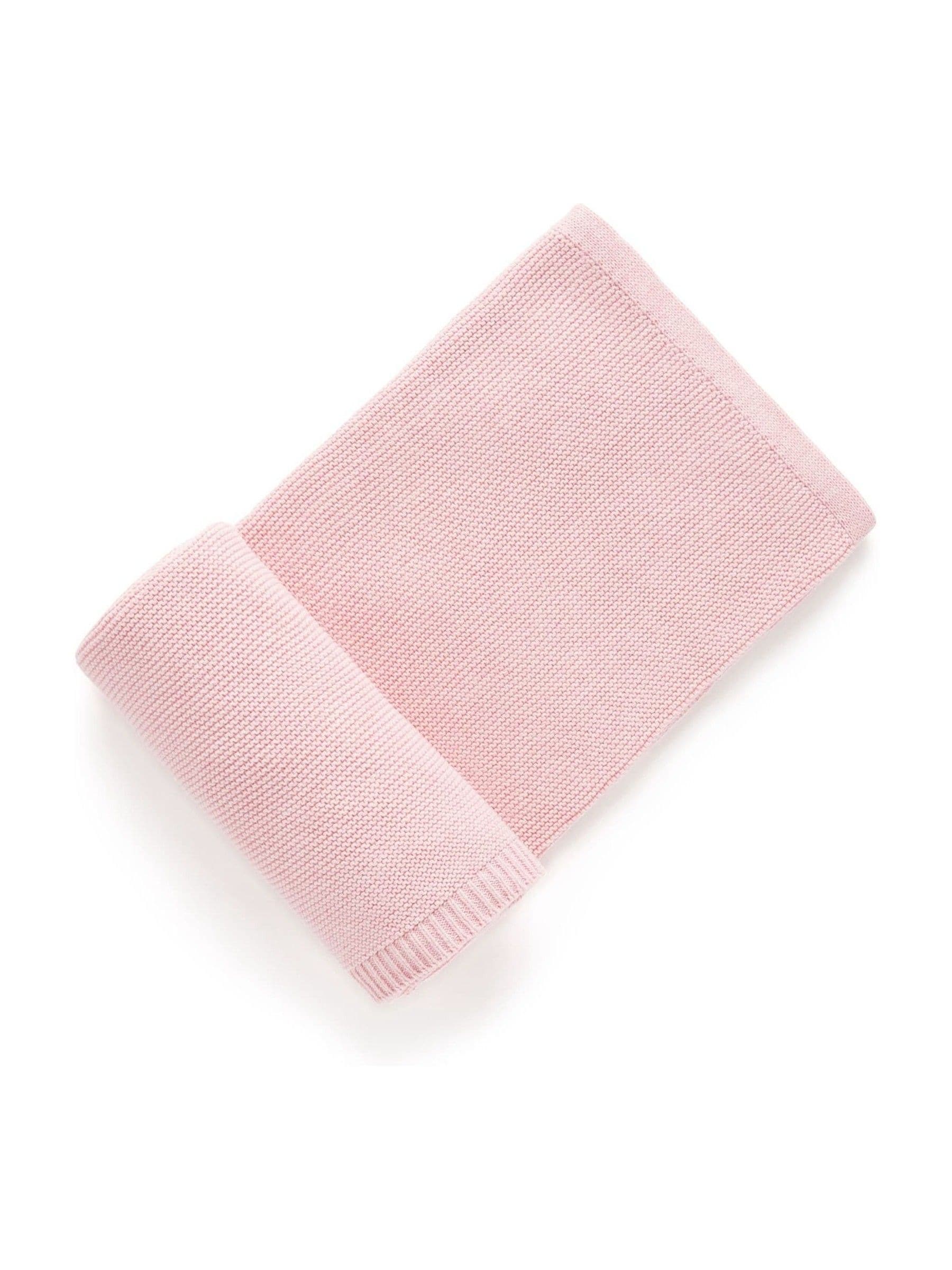 Purebaby Pink Textured Knit 100% Cotton Blanket