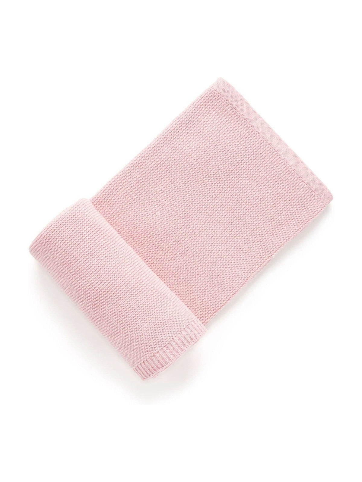 Purebaby Pink Textured Knit 100% Cotton Blanket