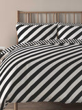 Copenhagen Home black diagonal stripe duvet cover set - British product
