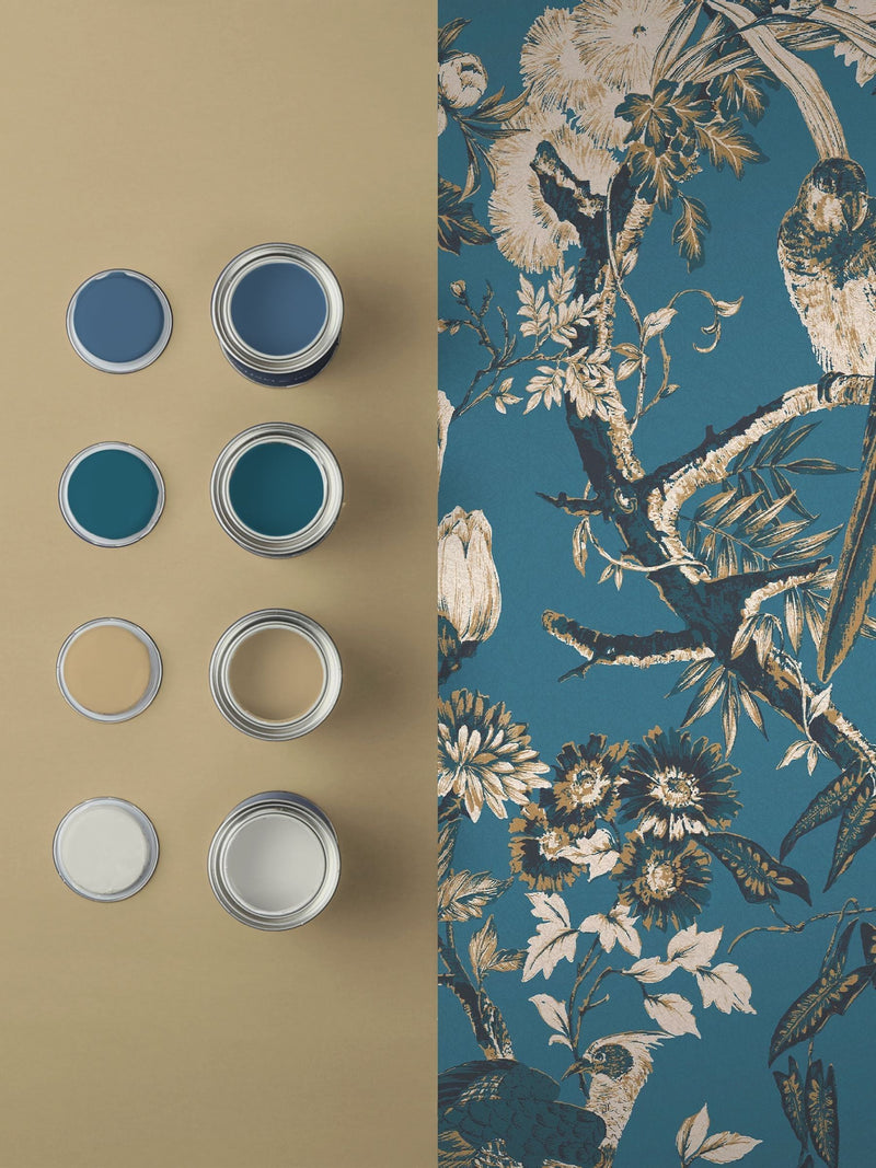 Graham & Brown Blue Perrow wallpaper sample A4 (British brand)