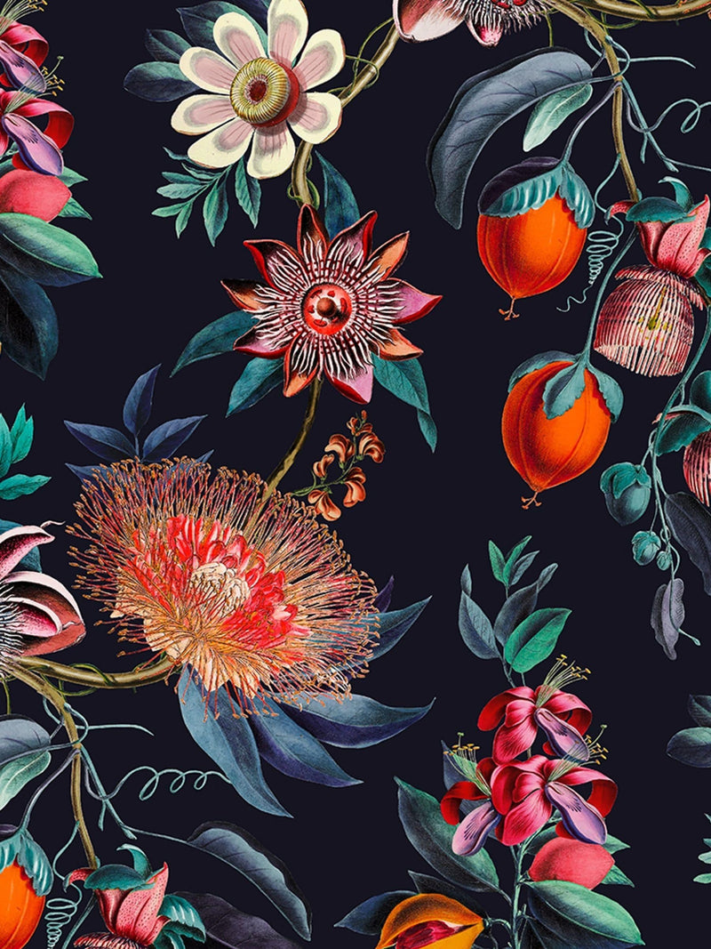 Graham & Brown Navy Physic Garden wallpaper sample A4, imported from the UK