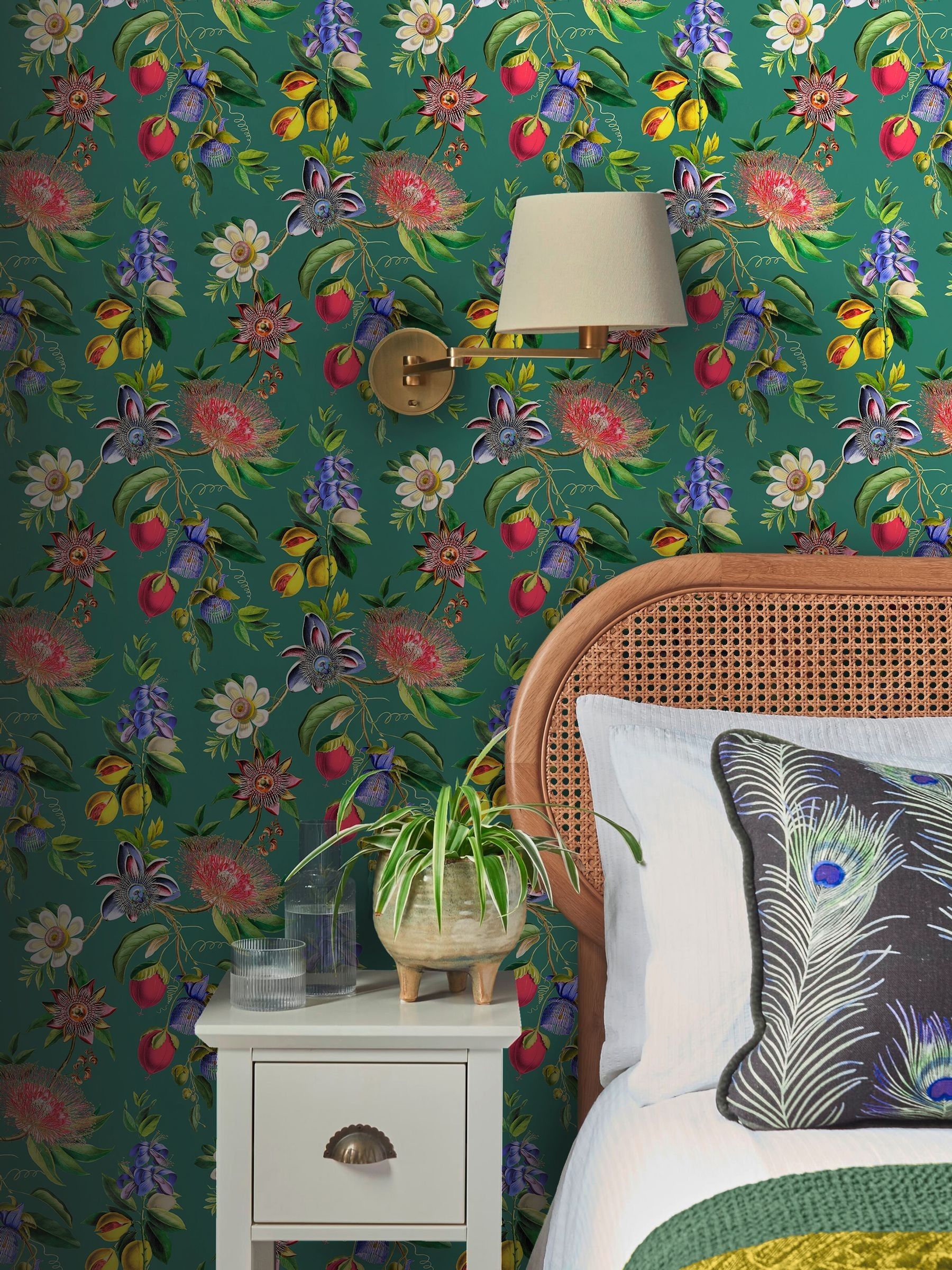 Graham & Brown Teal Physic Garden sample A4, imported from the UK