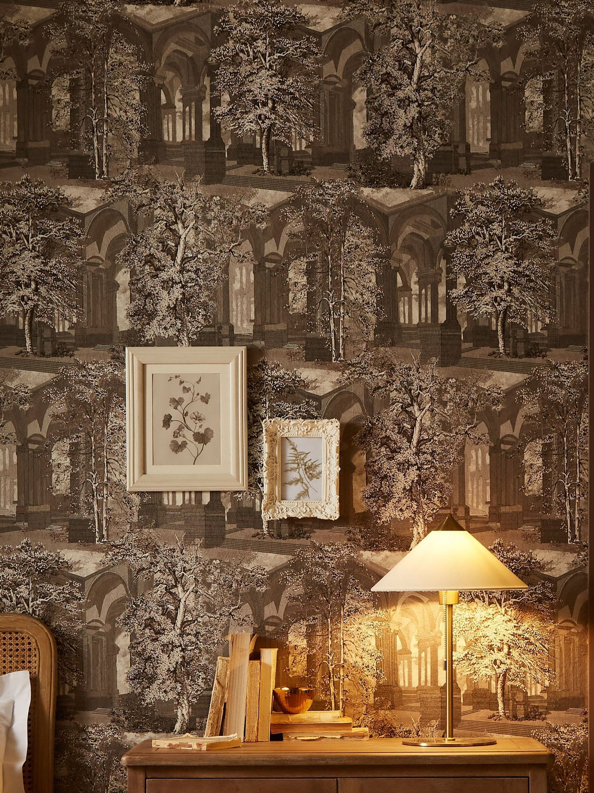 Graham & Brown Dusk Rivington Folly A4 wallpaper sample (British brand)