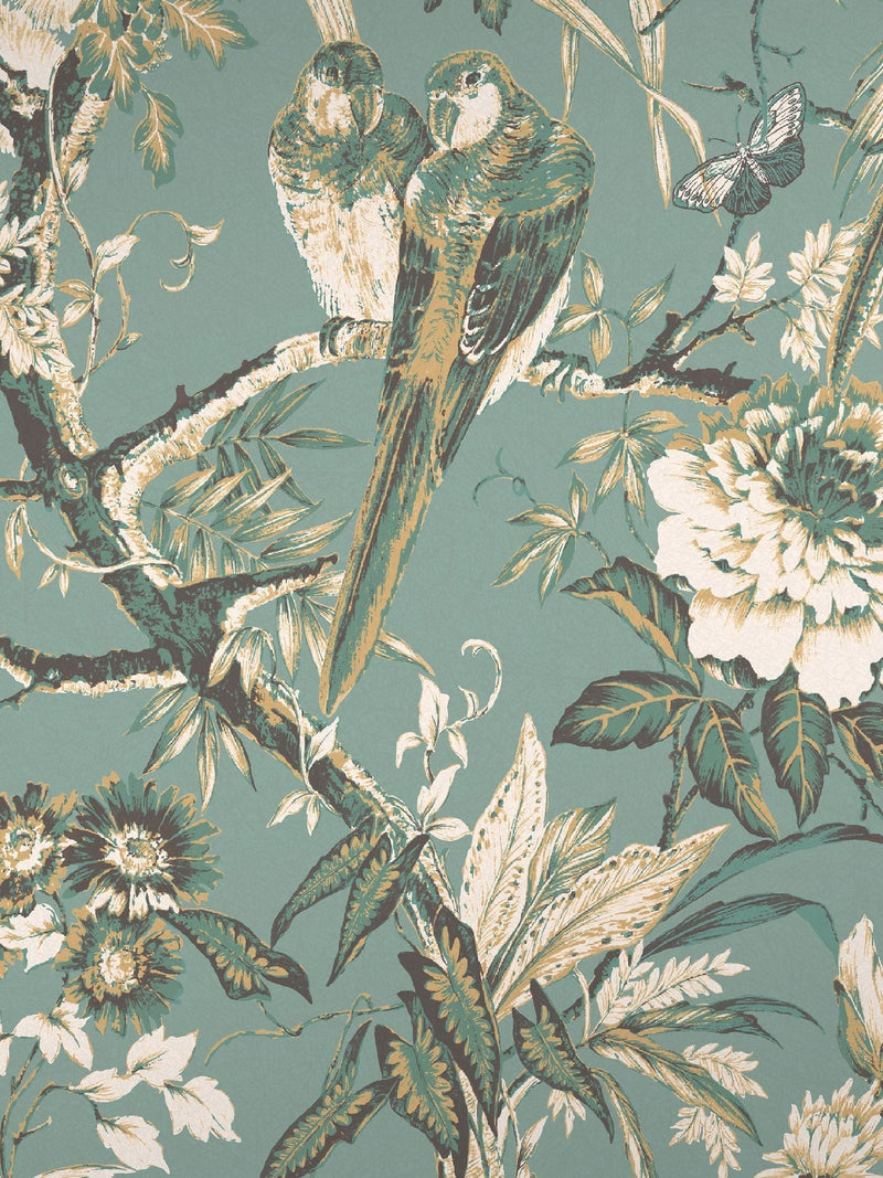 Graham & Brown Duck Egg Perrow A4 wallpaper sample (British brand)