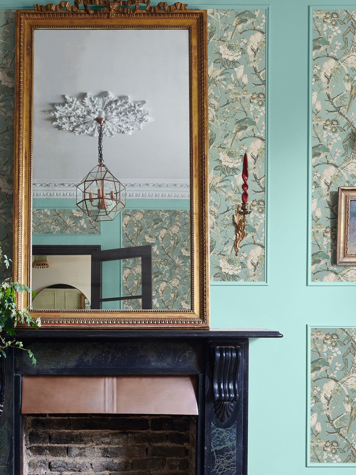 Graham & Brown Duck Egg Perrow A4 wallpaper sample (British brand)