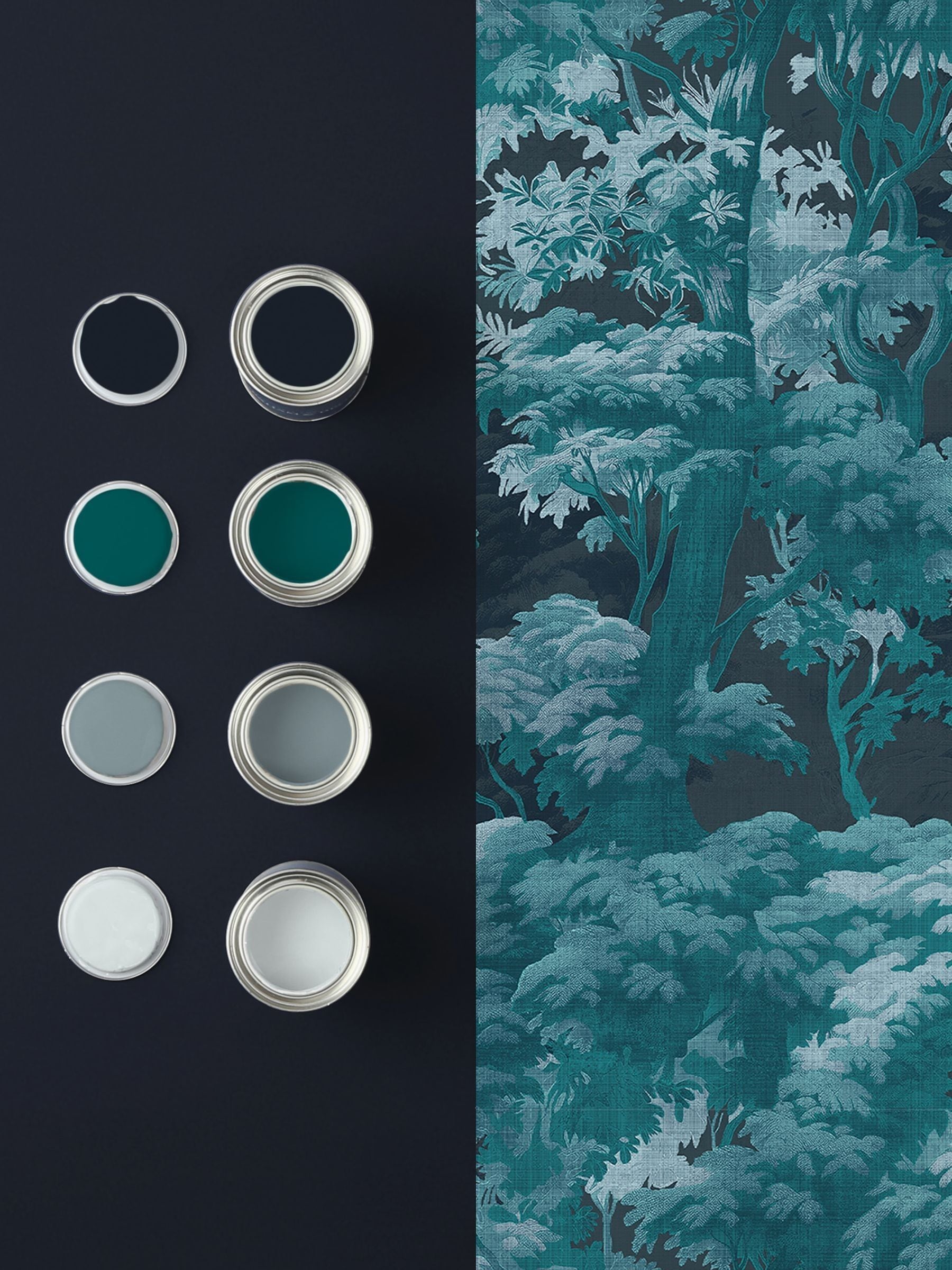 Graham & Brown Midnight Bobart's Garden wallpaper sample A4 (British brand)
