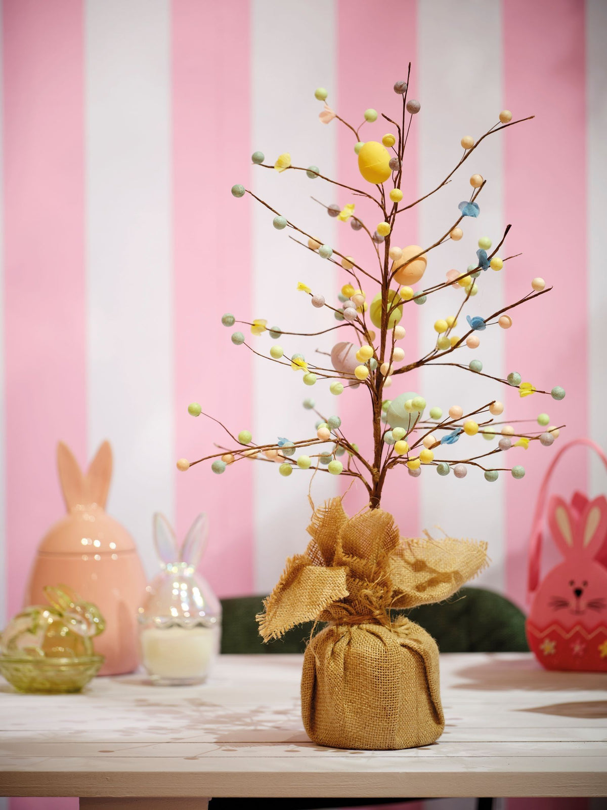 Decoris Easter foam tree with jute base 58cm height - British product