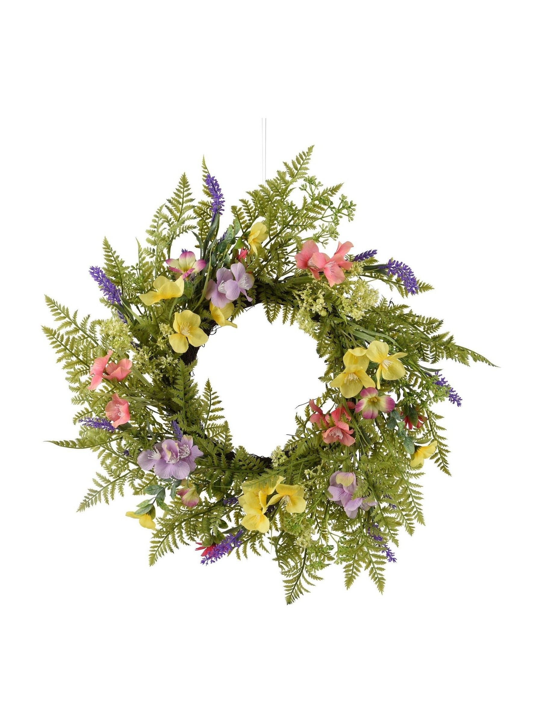 Everlands floral spring wreath 13cm x 55cm x 55cm - British product