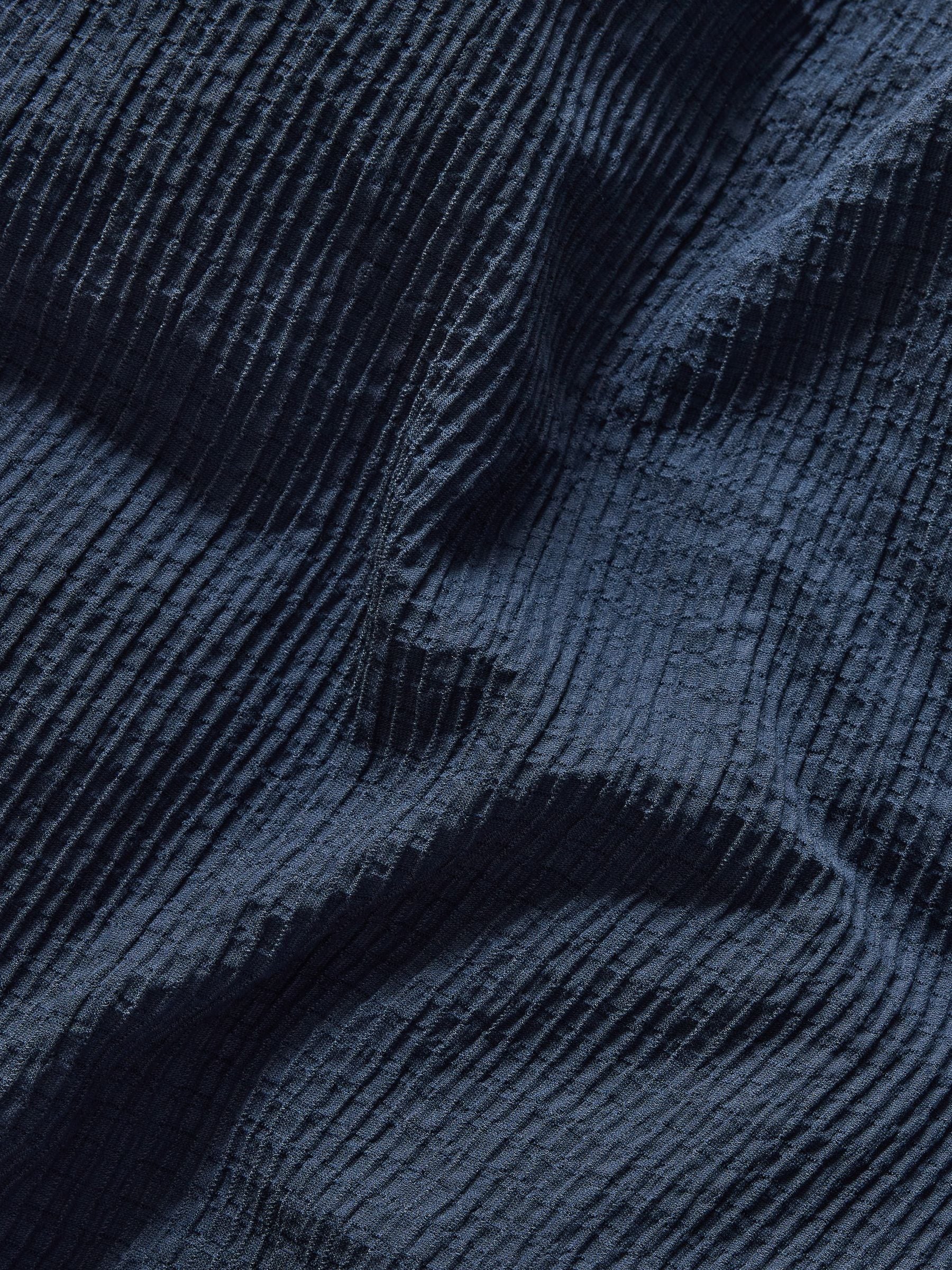 Blau Marine Fleece Crinkle Musselin Bettbezug und Kissenbezug Set - Britisches Produkt