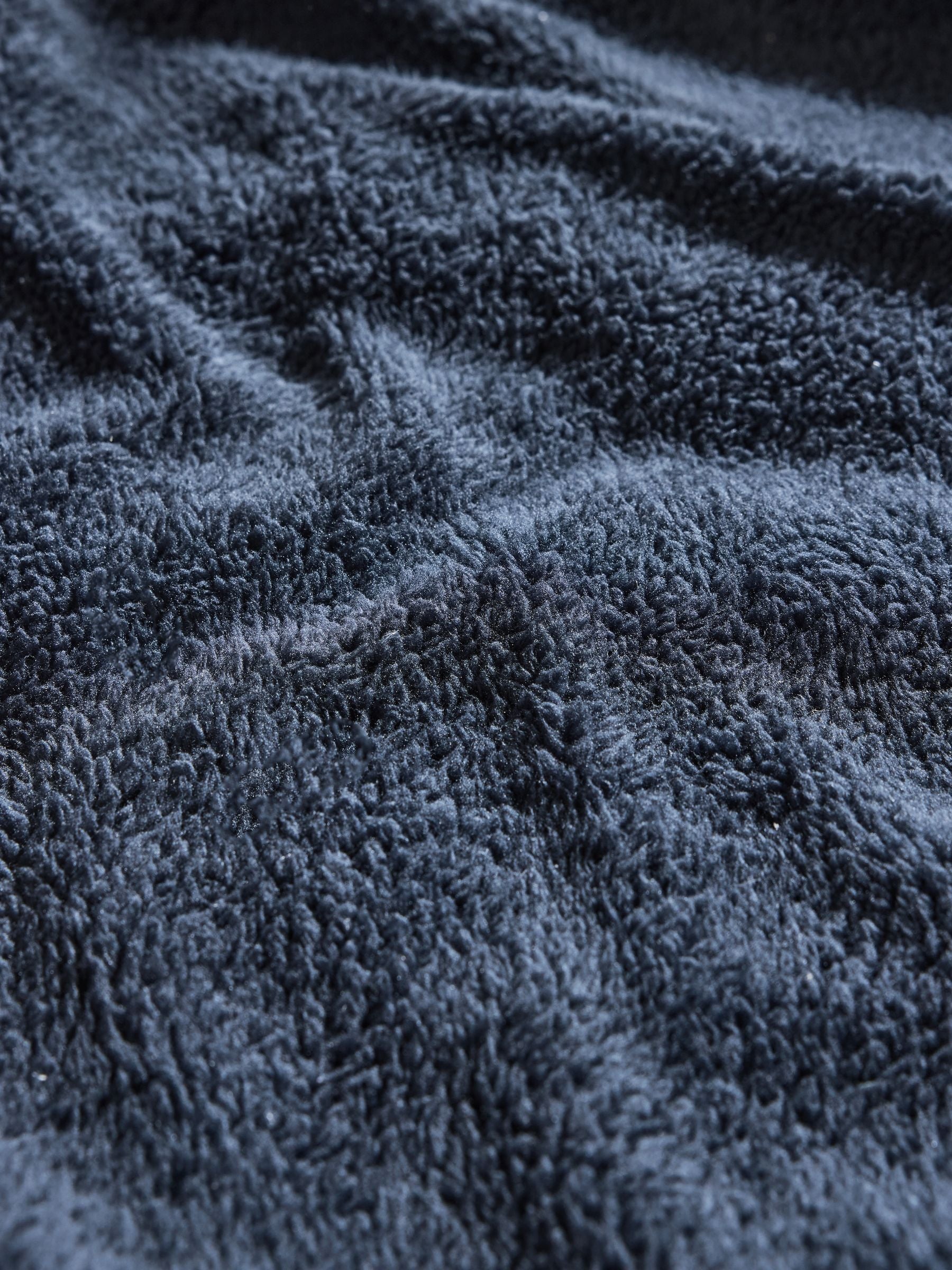 Blau Marine Fleece Crinkle Musselin Bettbezug und Kissenbezug Set - Britisches Produkt
