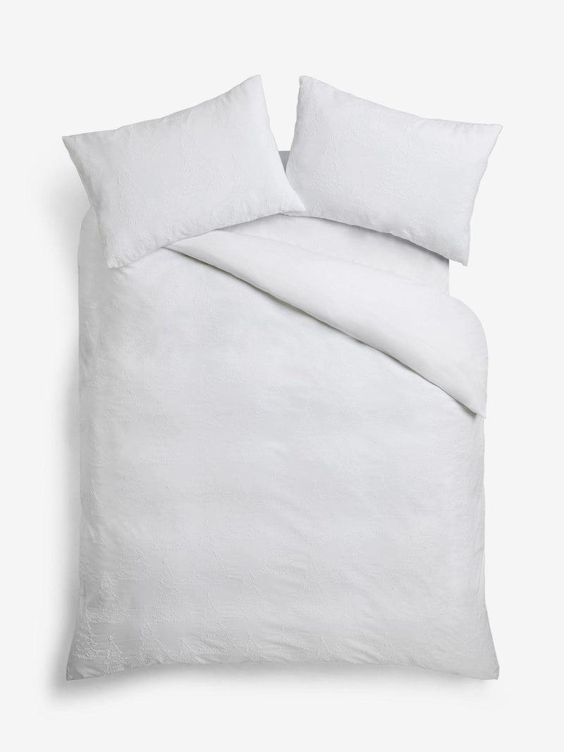 White Christmas Tree Textured Duvet Cover Set (British brand)