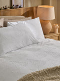 White Christmas Tree Textured Duvet Cover Set (British brand)