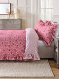 Pink Floral Star duvet cover and pillowcase set, imported from the UK