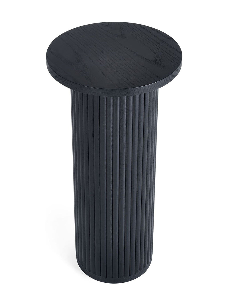 Julian Bowen Black Louis Fluted Drinks Table, imported from the UK