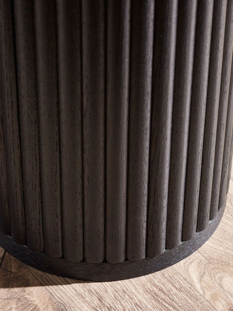 Julian Bowen Black Louis Fluted Drinks Table, imported from the UK