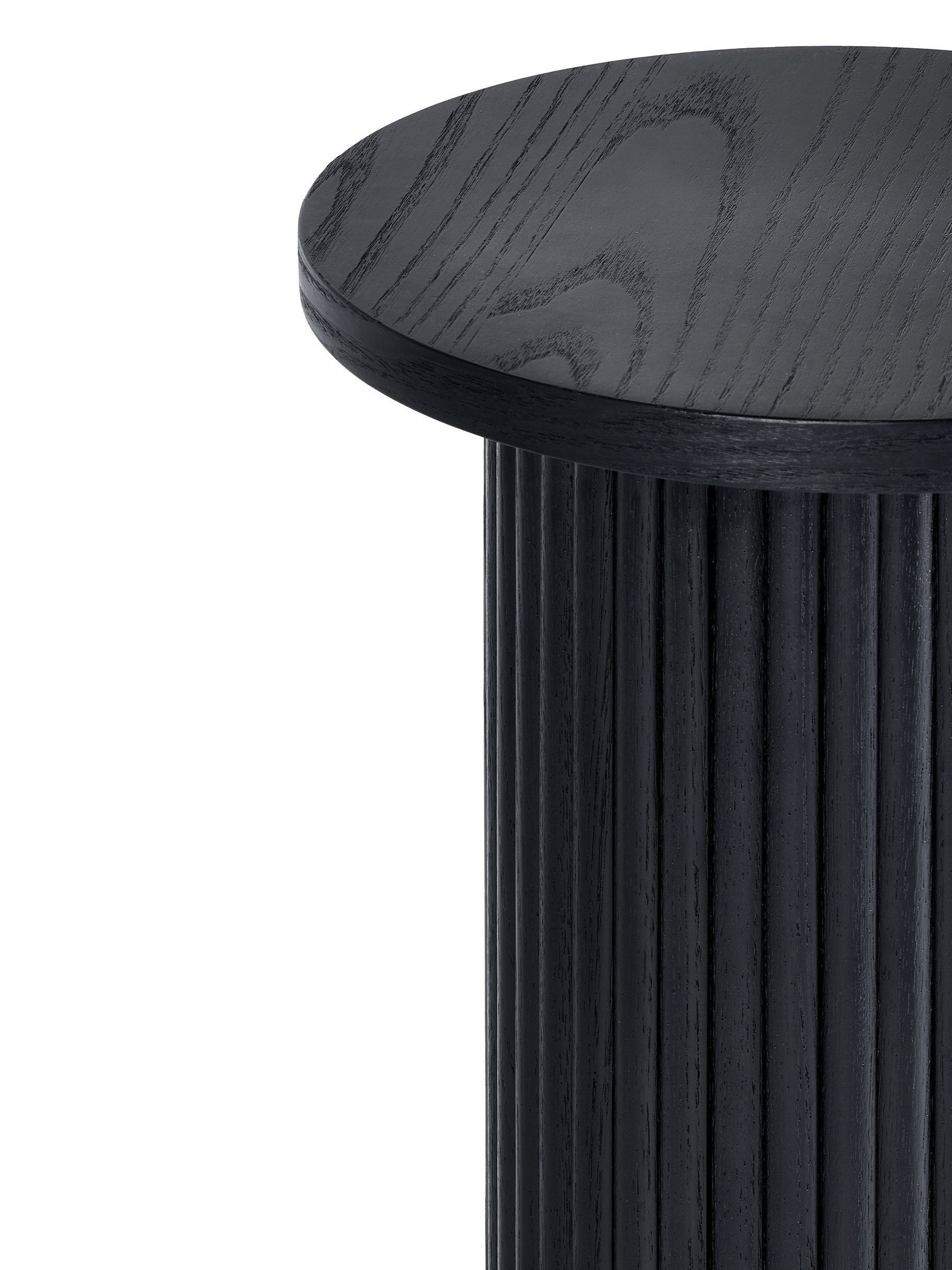 Julian Bowen Black Louis Fluted Drinks Table, imported from the UK