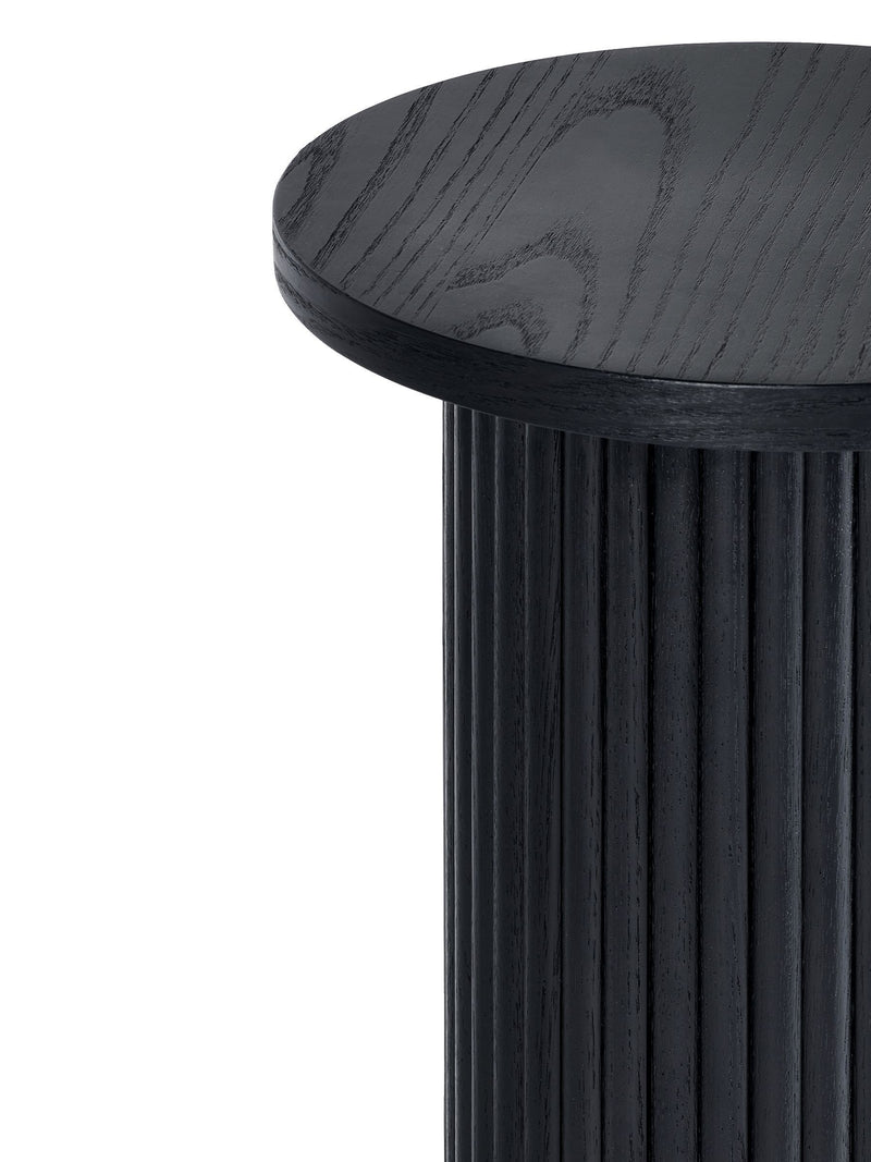 Julian Bowen Black Louis Fluted Drinks Table, imported from the UK
