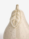 White speckled pear fruit ornament ceramic 15cm - British product