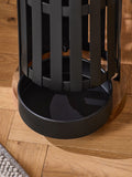 Bronx metal and wood umbrella stand in black/brown - British product