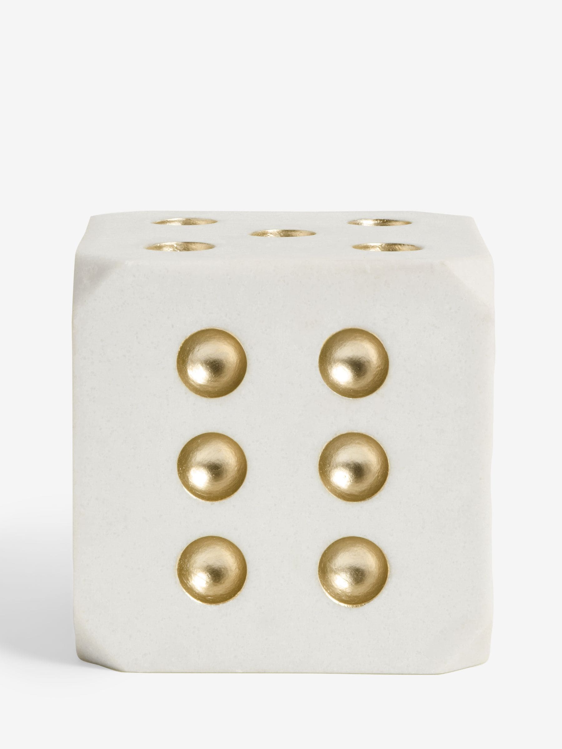 White/Gold Dice Doorstop (British brand)