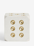 White/Gold Dice Doorstop (British brand)