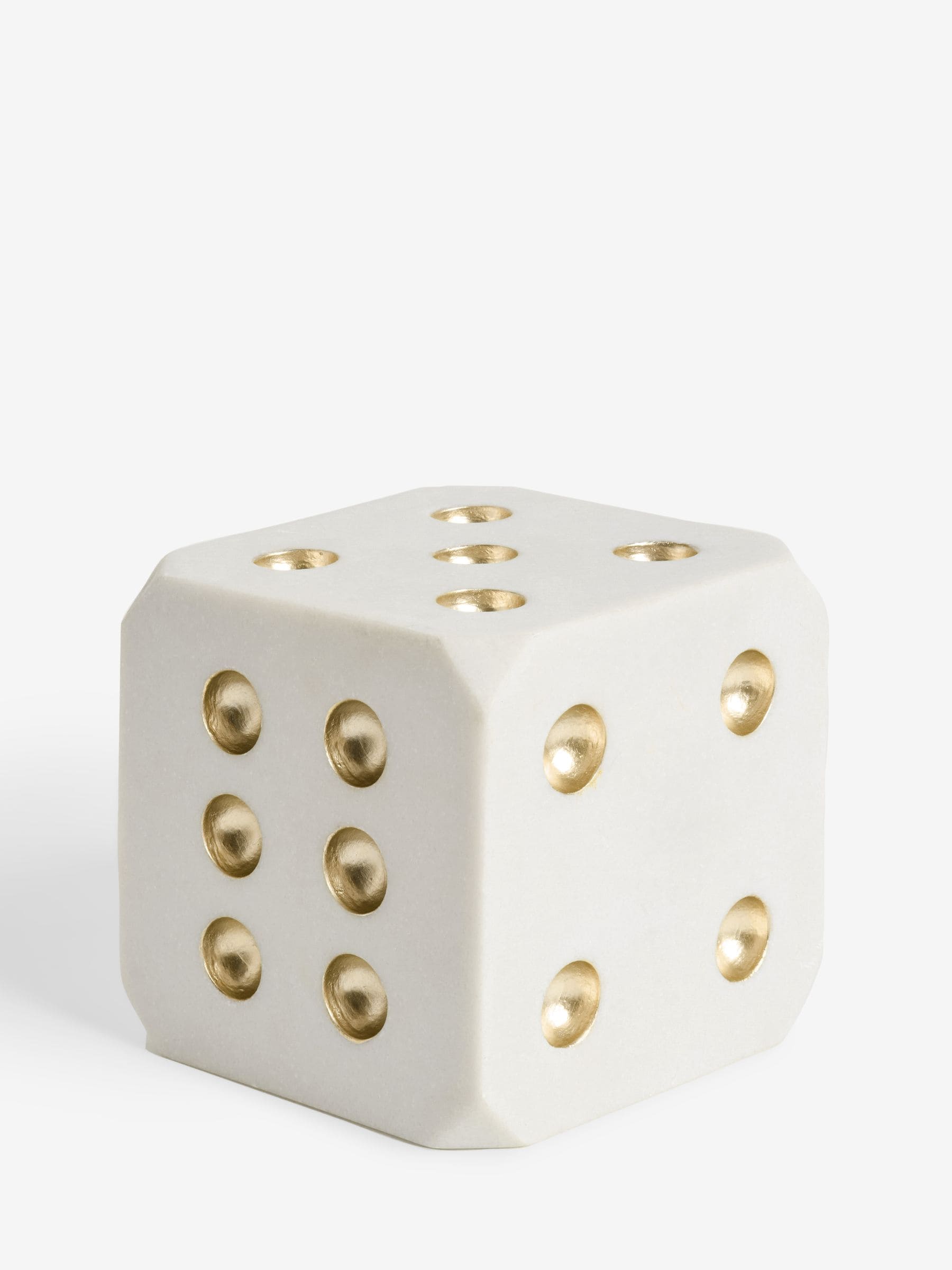 White/Gold Dice Doorstop (British brand)