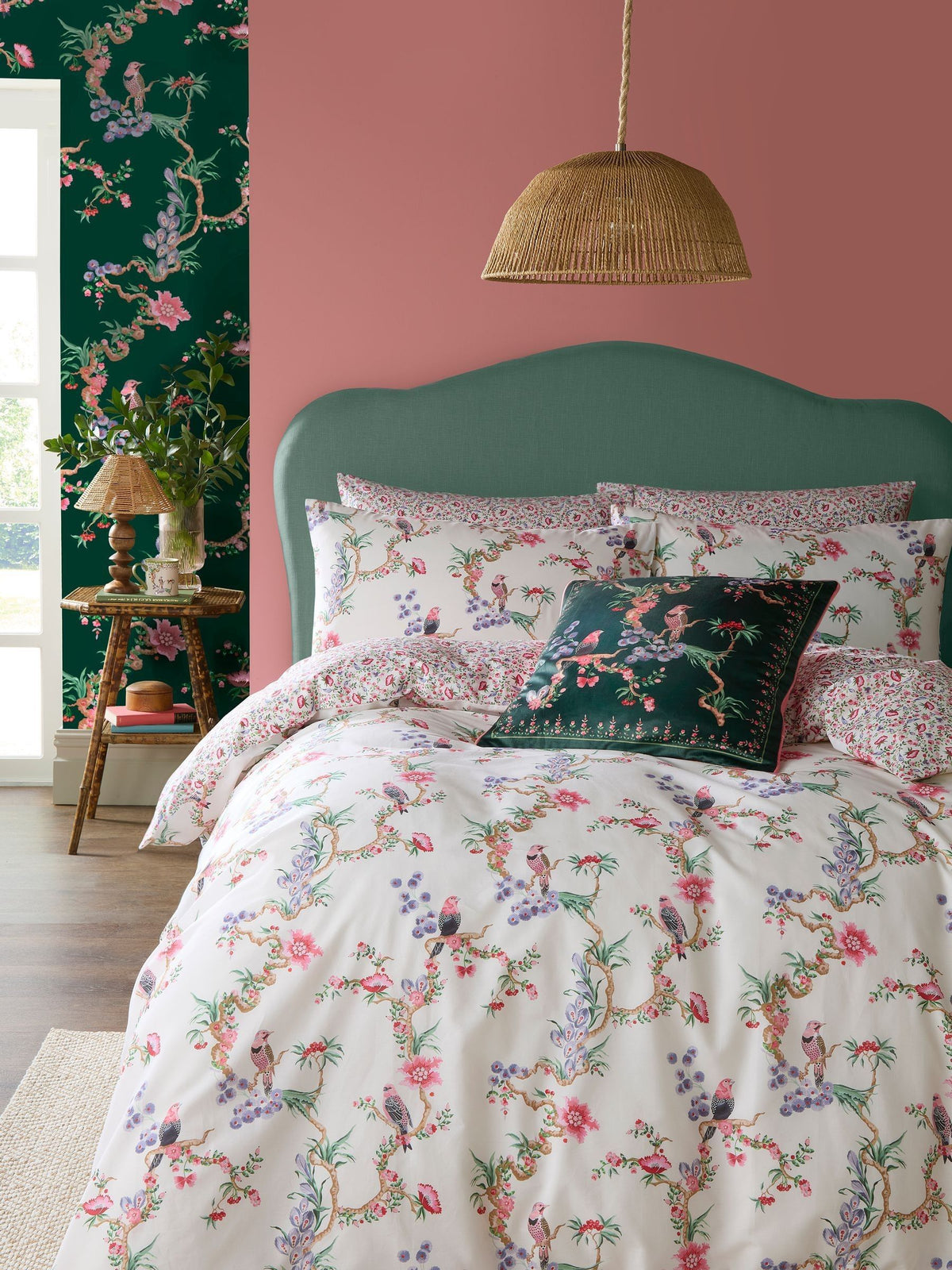 Cath Kidston Blush Birds duvet cover and pillowcase set - British product