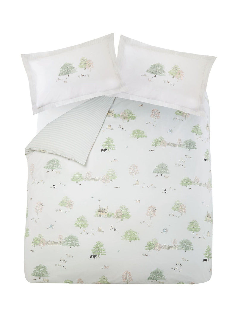 Sophie Allport Green Spring Cottage duvet cover and pillowcase set (British brand)