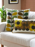 Orla Kiely Fern Ochre Multi Stem cushion 50cm, imported from the UK