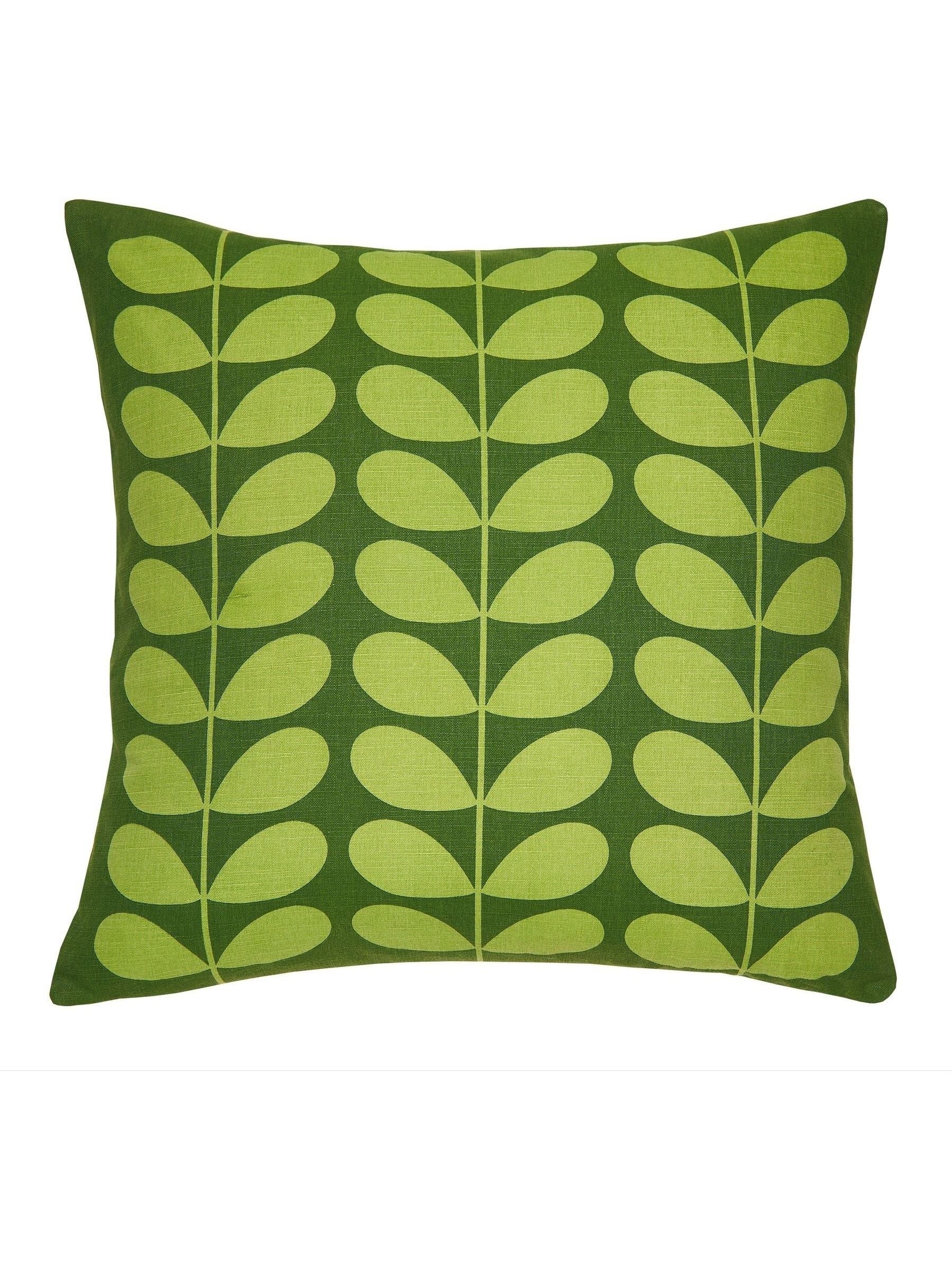 Orla Kiely Fern Ochre Multi Stem cushion 50cm, imported from the UK