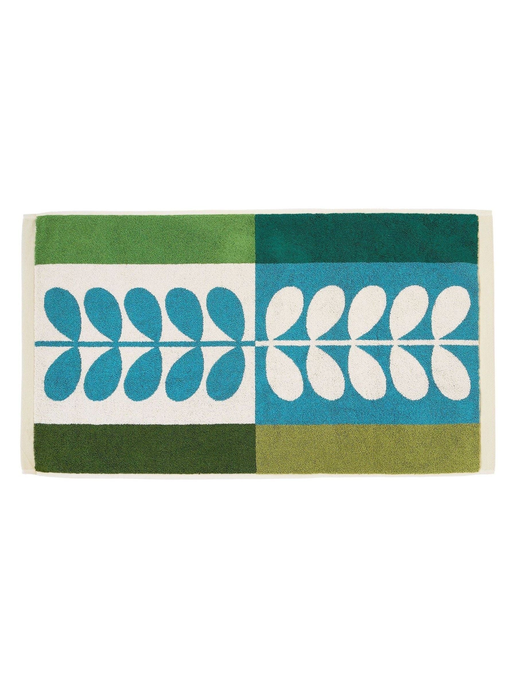 Orla Kiely Willow Stem Check bath mat 90cmx50cm, imported from the UK
