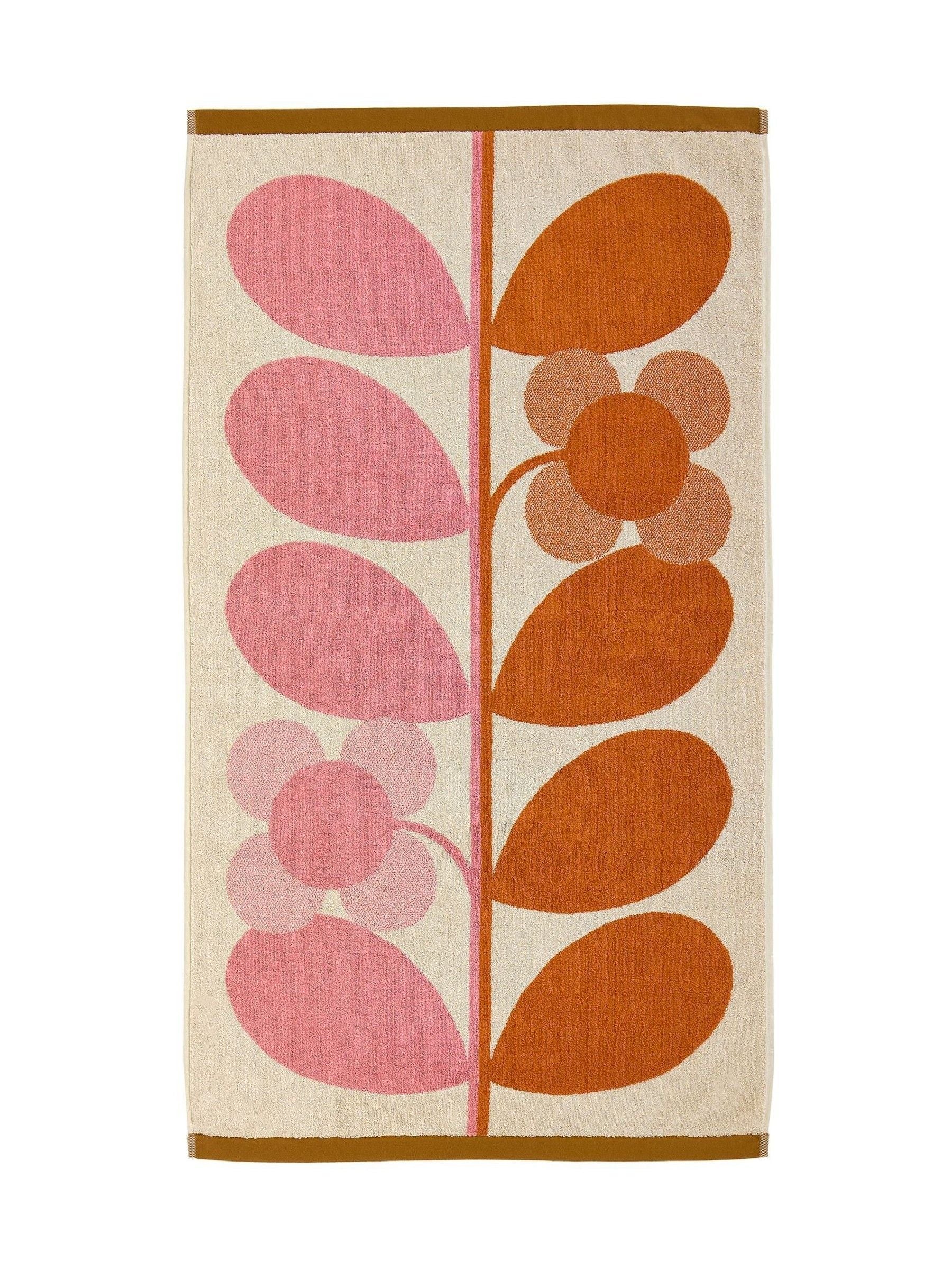 Orla Kiely Blush Stem Bloom bath towel - British product