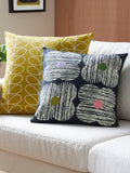 Orla Kiely slate textured flower cushion 45x45cm, imported from the UK