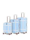 Rock Luggage Blue Vintage Suitcases 3 Piece Set