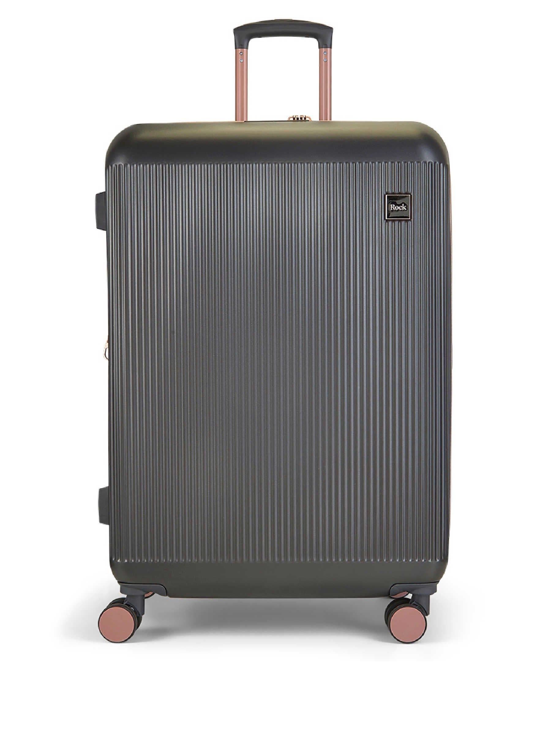 Rock Luggage grey large Aria suitcase, imported from the UK