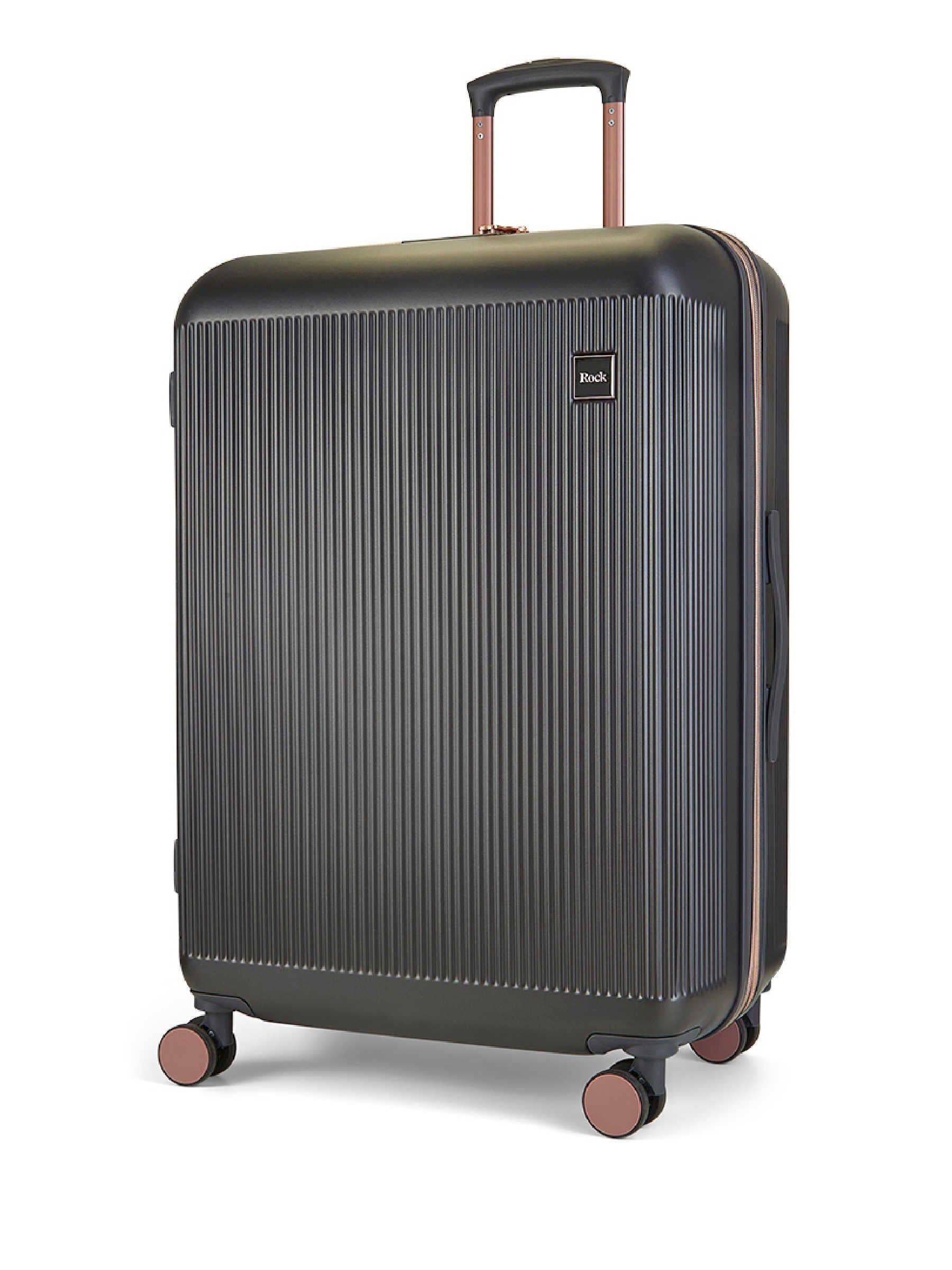 Rock Luggage grey large Aria suitcase, imported from the UK