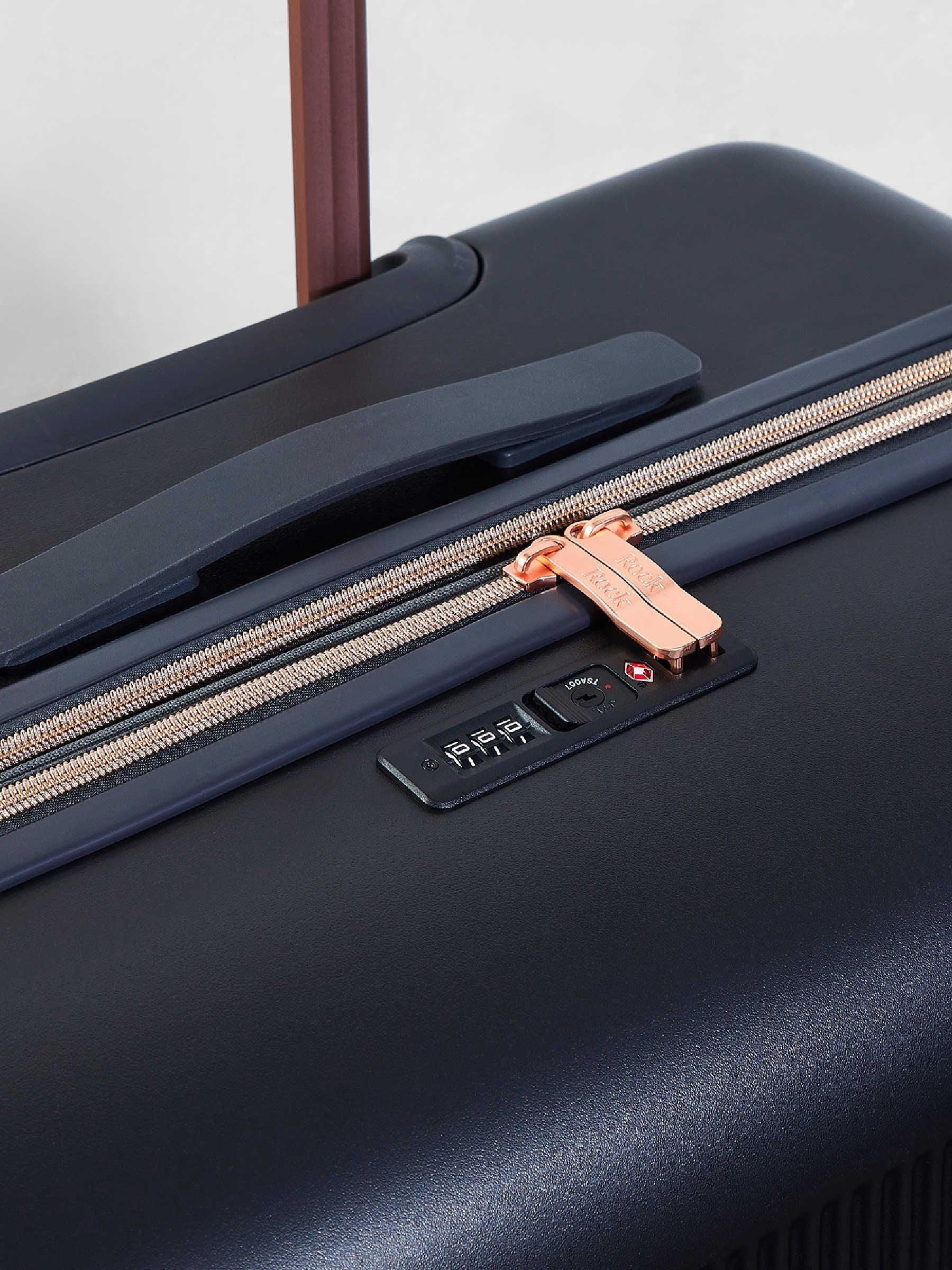 Rock Luggage grey large Aria suitcase, imported from the UK